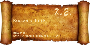 Kucsora Erik névjegykártya